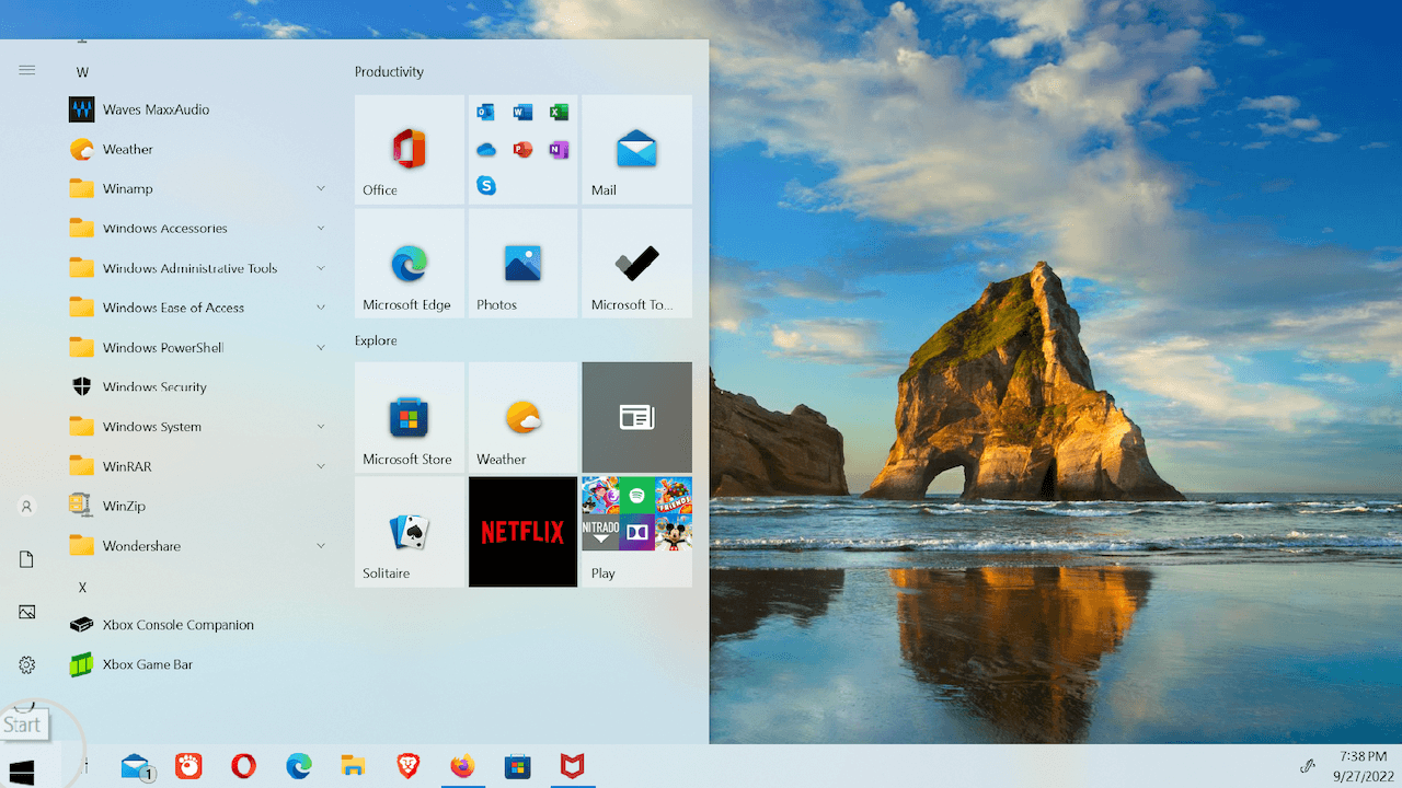 Open the Windows menu