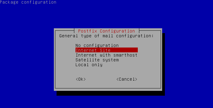 Image showing Postfix mail server configuration.