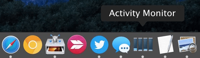 Location of Activity Monitor in Mac Dock.