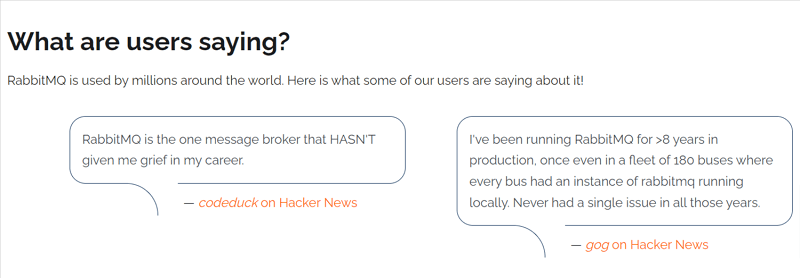 What users are saying about RabbitMQ