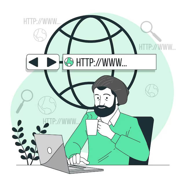 Free vector browsing online concept illustration